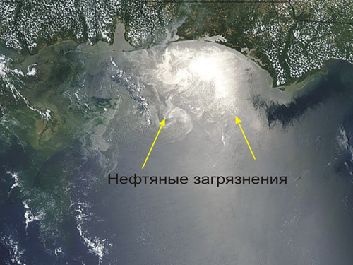 Космическое  изображение, полученное 12 июня 2010 года со спутника AQUA (аппаратура MODIS)