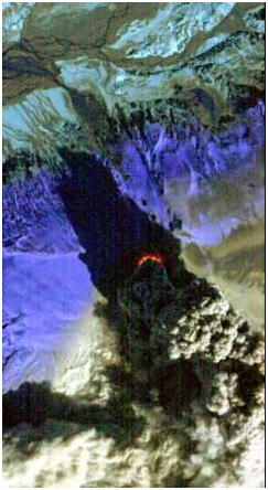 Космическое изображение, полученное аппаратурой Hyperion  17 апреля 2010 г.  Image credit: NASA/JPL/EO-1 Mission/GSFC/AshleyDavies 